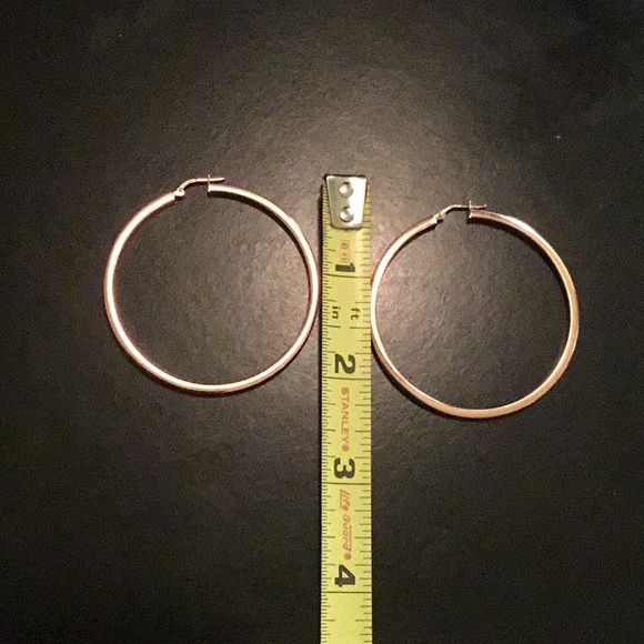 14k ROSE GOLD Hoop“ earrings (925)💕 - Picture 4 of 4